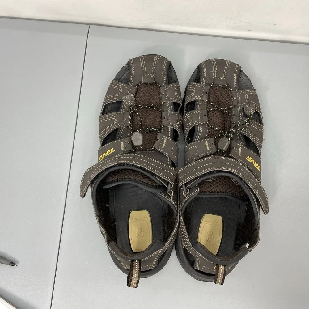 Teva Forebay Water Sandals Fisherman Closed Toe Outdoor Hiking Brown Mens 10